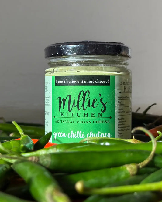 Millie's Vegan Green Chilli Chutney Cheese Earth Story