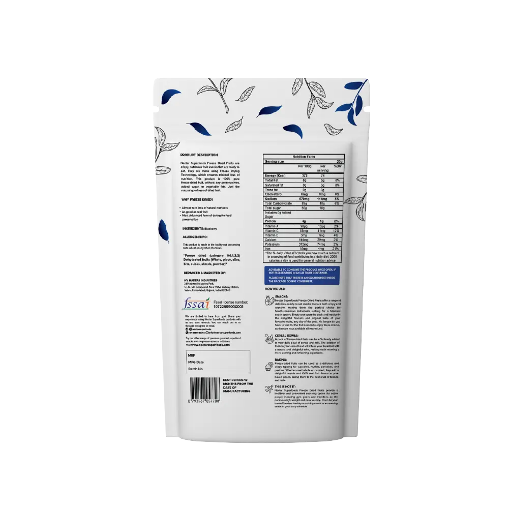 Freeze Dried Black Blueberry Nectar Superfoods