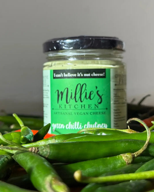 Millie's Vegan Green Chilli Chutney Cheese Earth Story