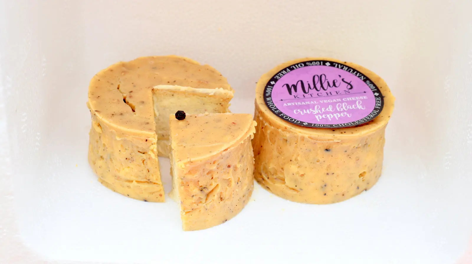 Crushed Pepper Wheel Vegan Cheese Earth Story