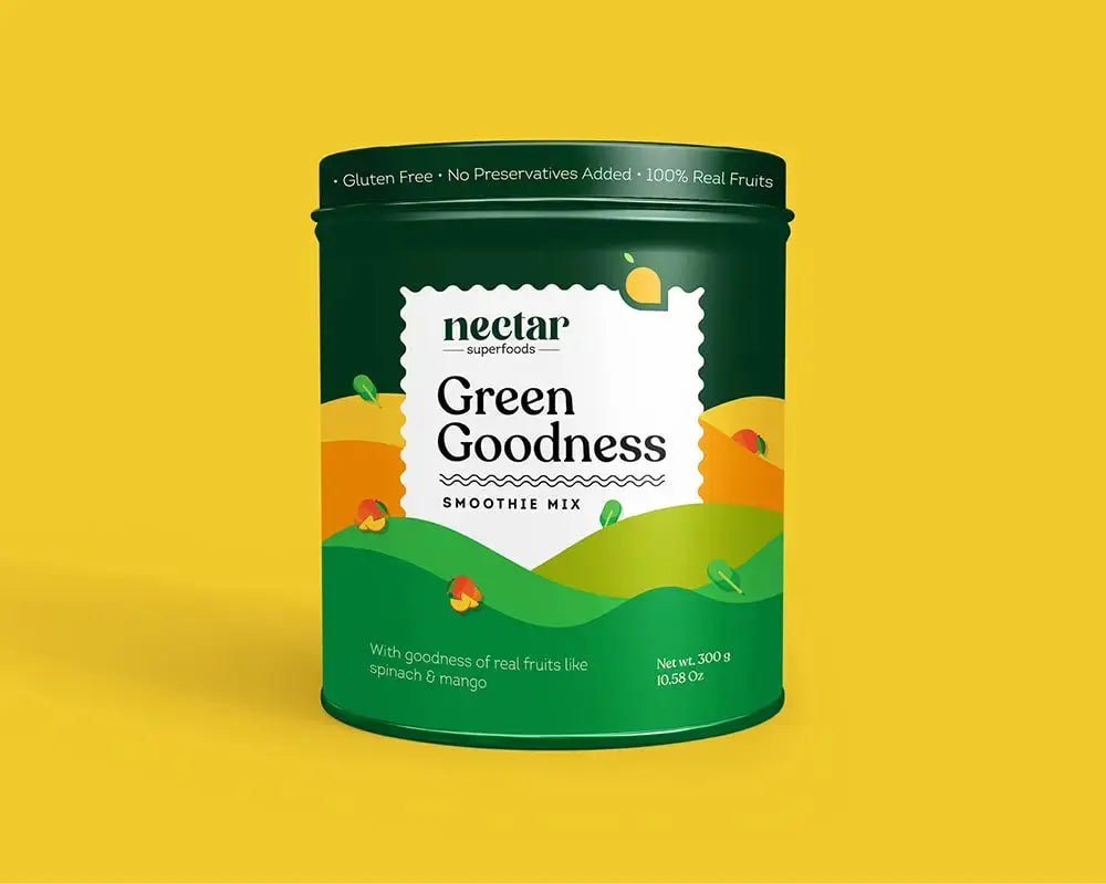 Nectar Superfoods Green Goodness Smoothie – Mango- Spinach-300gms Nectar