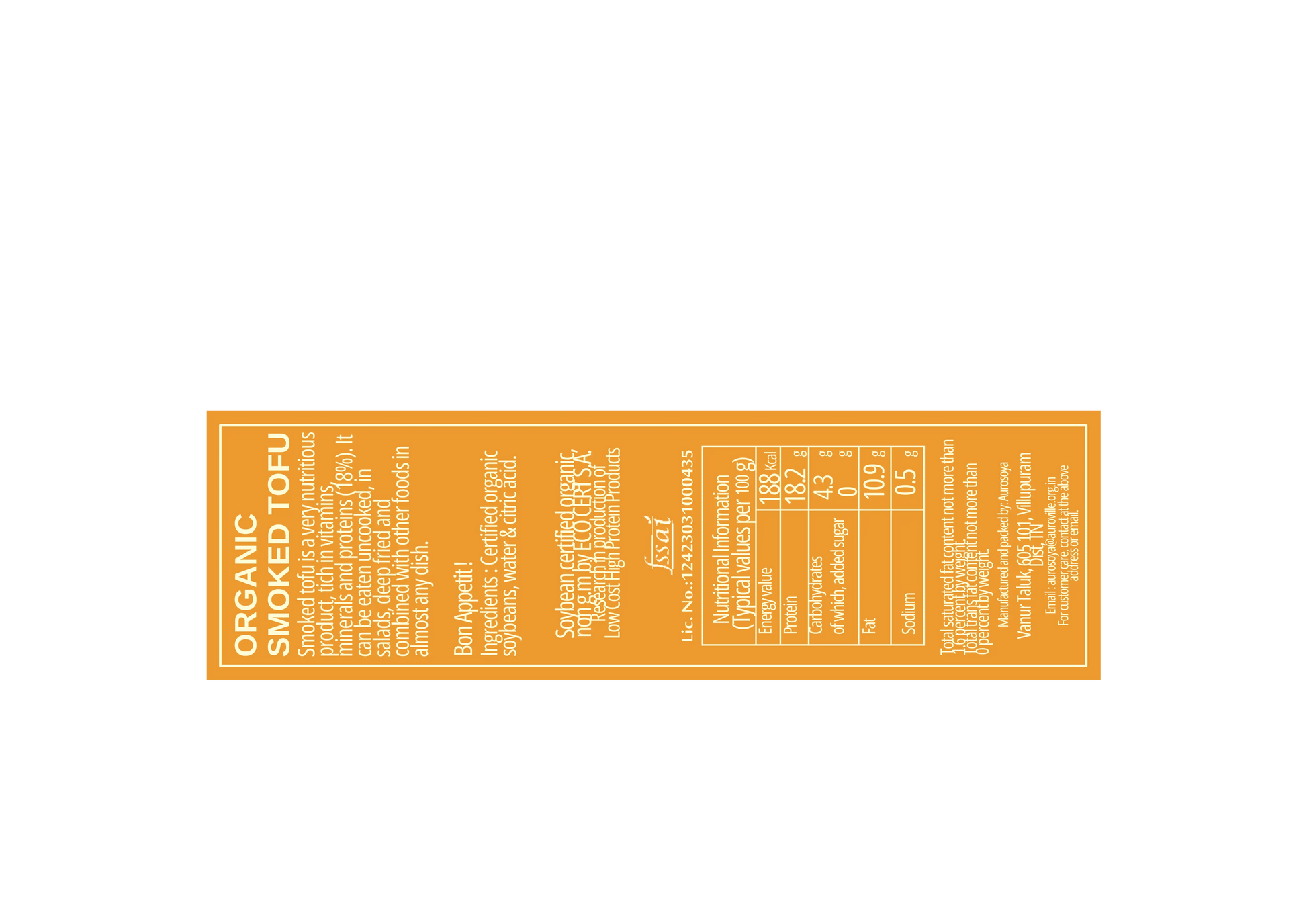 Organic Smoked Tofu Aurosoya