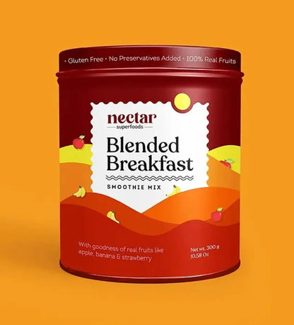 Blended Breakfast Smoothie- Apple-Banana-Strawberry Nectar Superfoods